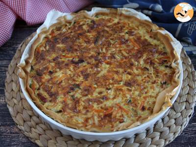 Quiche met groenten en spek waar iedereen dol op is!