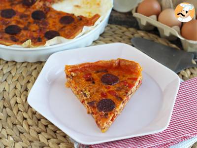 Quiche met peper en chorizo