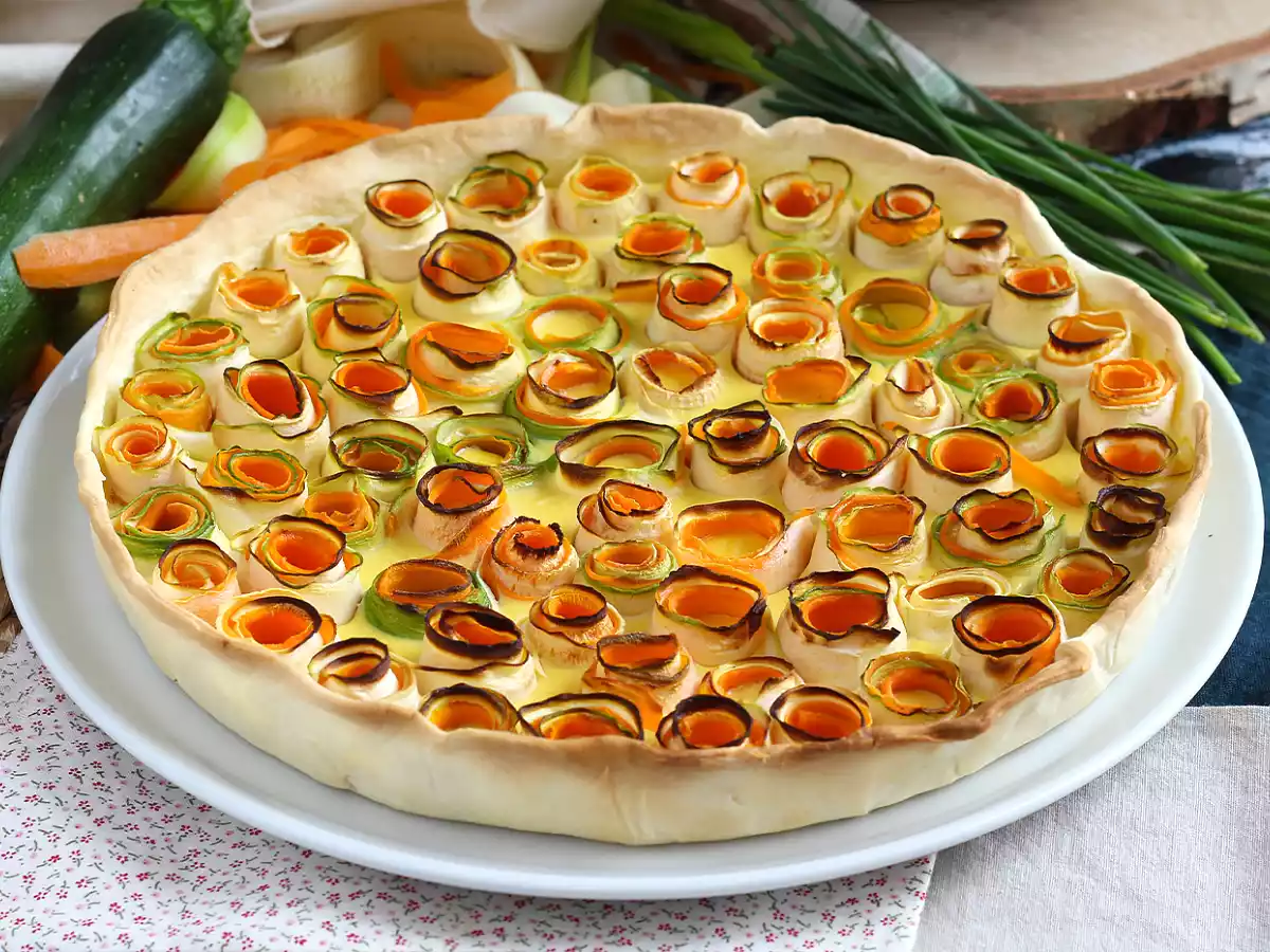 Quiche met roze courgette en wortel - foto 2
