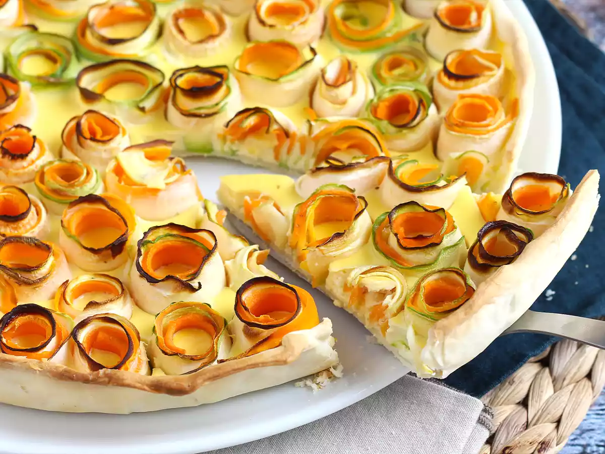 Quiche met roze courgette en wortel - foto 4