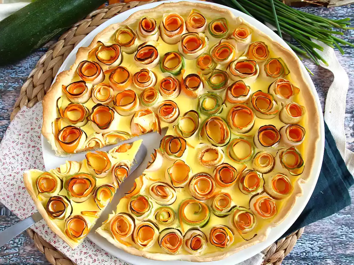 Quiche met roze courgette en wortel - foto 6