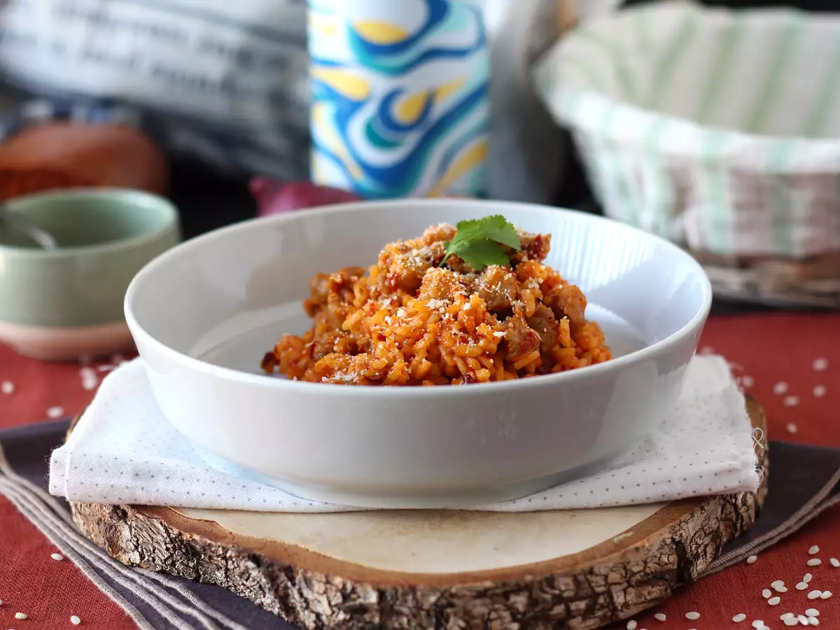 Risotto met 'nduja en worst, een hoofdgerecht met een intense smaak - foto 6