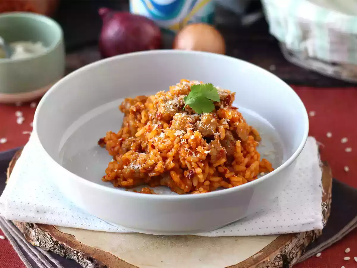 Risotto 'nduja en worst, een voorgerecht met intense smaak - foto 2