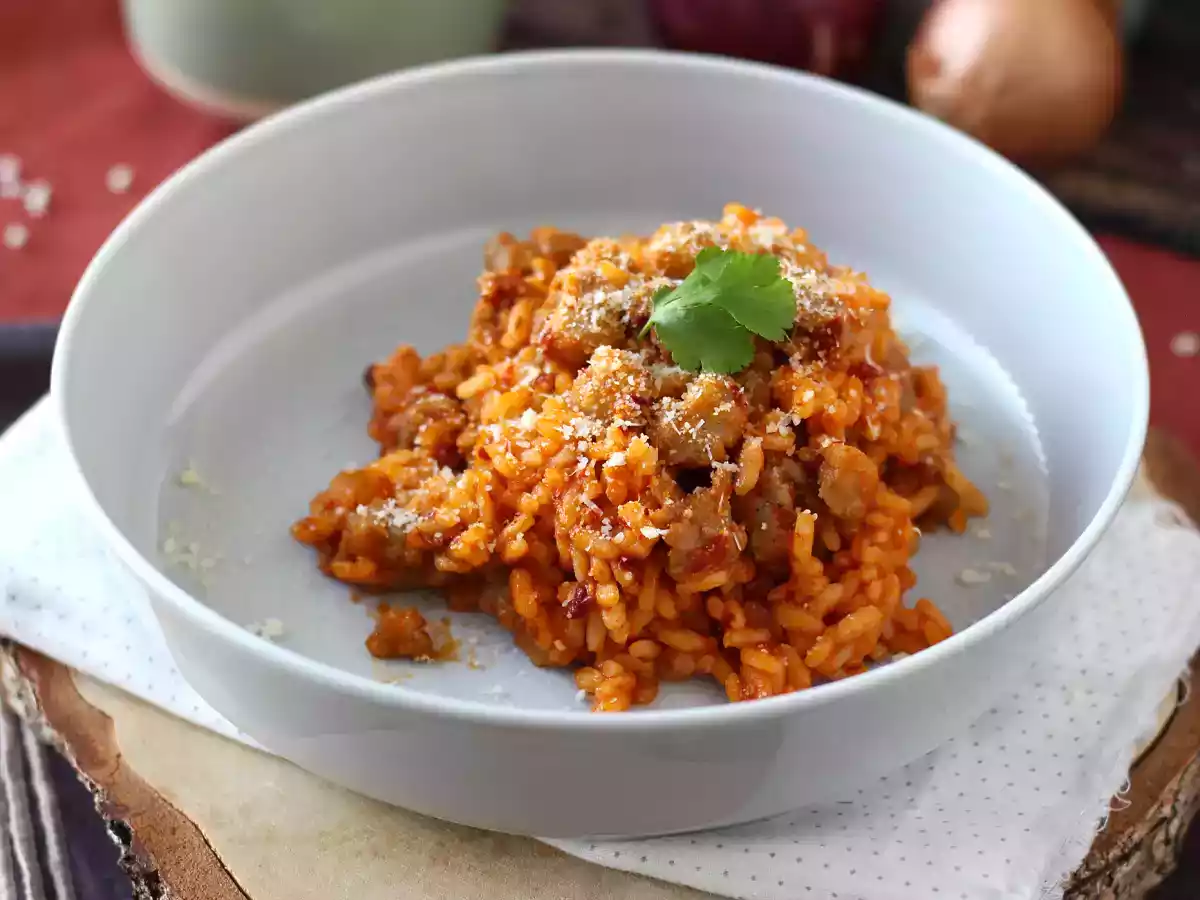 Risotto 'nduja en worst, een voorgerecht met intense smaak - foto 3