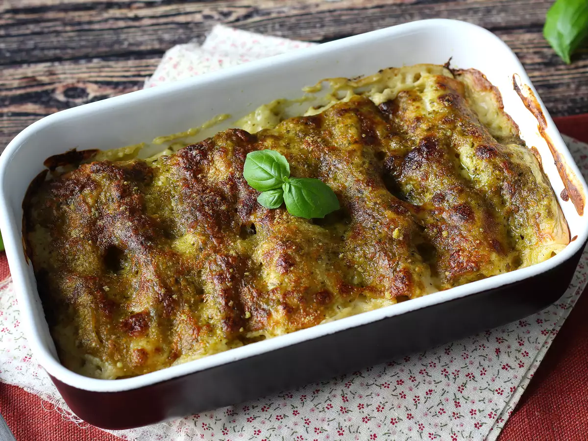 Romige cannelloni met pesto uit de oven: een makkelijk en smakelijk recept