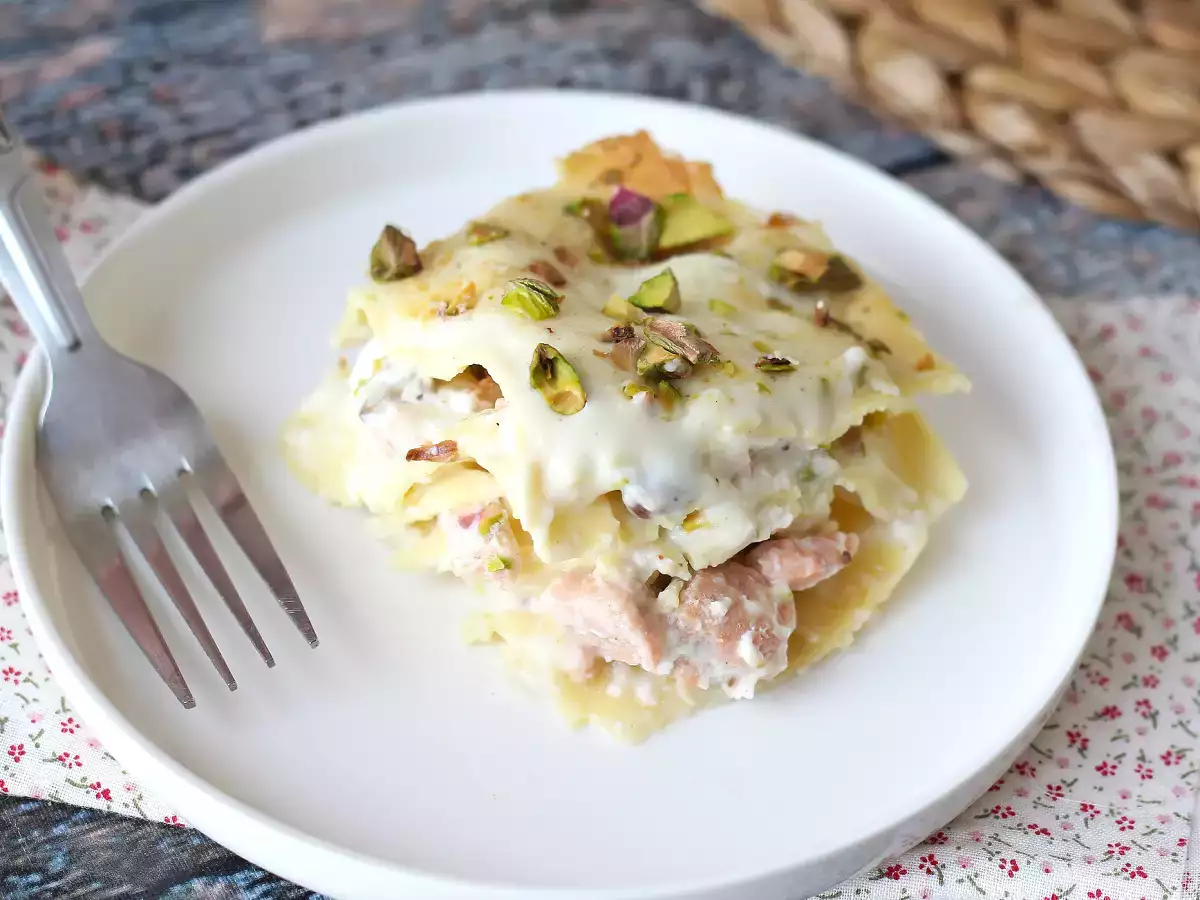 Romige en knapperige zalmlasagne met burrata en pistachenoten - foto 5