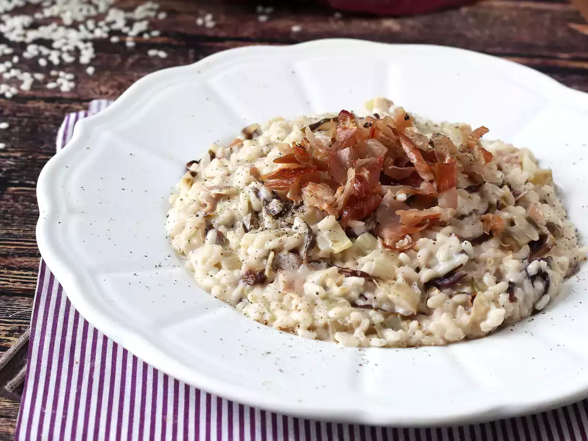 Romige en smakelijke risotto met radicchio, spek en Philadelphia - foto 5