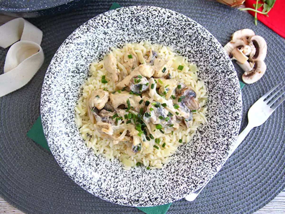 Romige kip met champignons