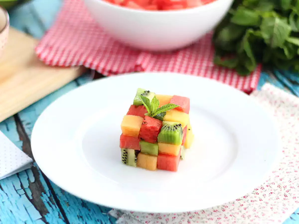 Rubiks kubus van fruit: een stijlvolle fruitsalade - foto 3