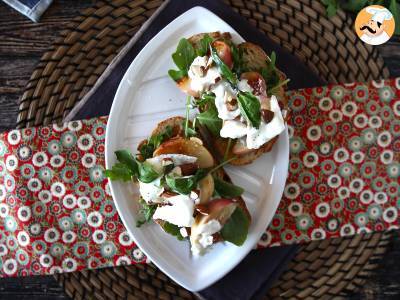 Rucola brood met geroosterde perziken en burrata: een zoete en hartige combinatie die superlekker is! - foto 4