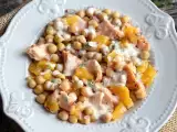 Salade met zalm, kikkererwten en sinaasappel, foto 3