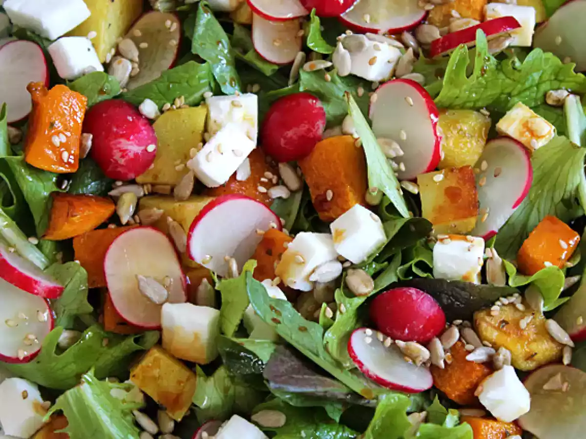 Salade van butternut, aardappel, radijs en feta - foto 4