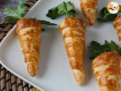 Schattige bladerdeegworteltjes voor een paasaperitief: geitenkaas en zongedroogde tomaatjes - foto 5