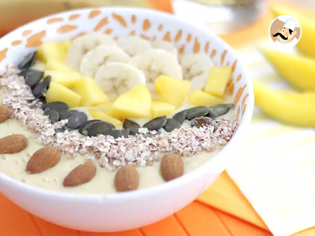 Smoothie bowl van mango en banaan
