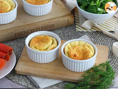 Soufflés van gerookte zalm en fromage frais