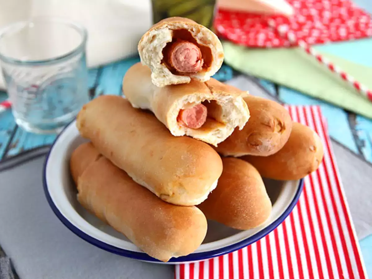 Spiro honden, zelfgemaakte hotdogs