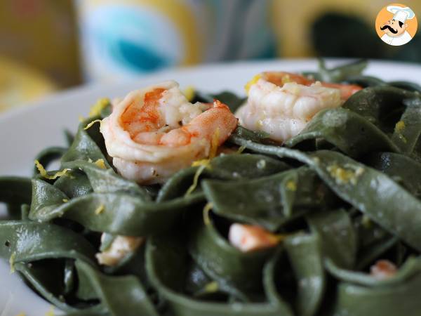 Spirulina pasta met garnalen en citroen: een voedzaam voorgerecht met een unieke smaak - foto 4