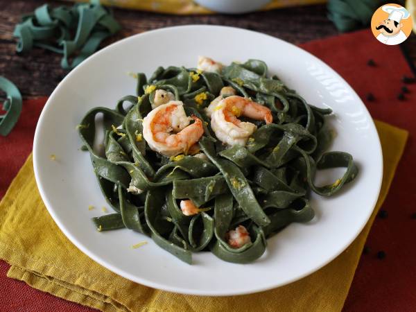 Spirulina pasta met garnalen en citroen: een voedzaam voorgerecht met een unieke smaak - foto 5