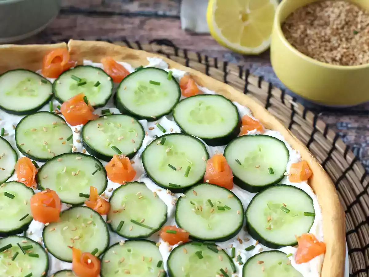 Superverfrissende zomertaart: ricotta, komkommer en gerookte zalm - foto 5