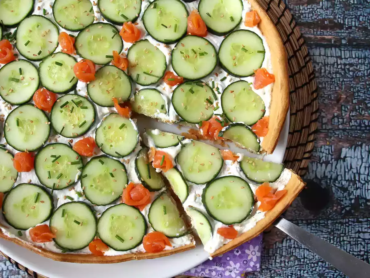 Superverfrissende zomertaart: ricotta, komkommer en gerookte zalm - foto 6