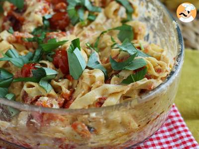 Tagliatelle feta kerstomaatjes - gebakken feta pasta - foto 6