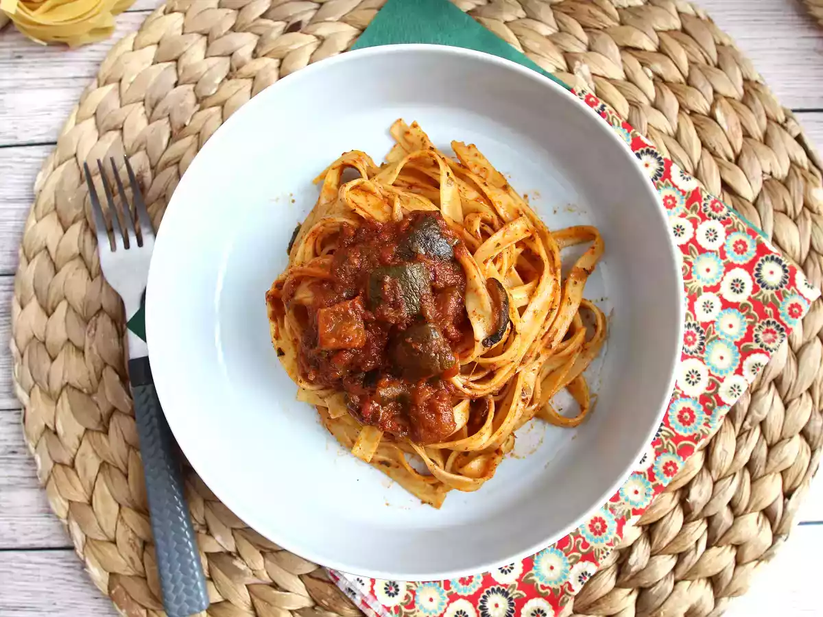 Tagliatelle met courgetterragout, een vegetarisch voorgerecht waar iedereen dol op is! - foto 3