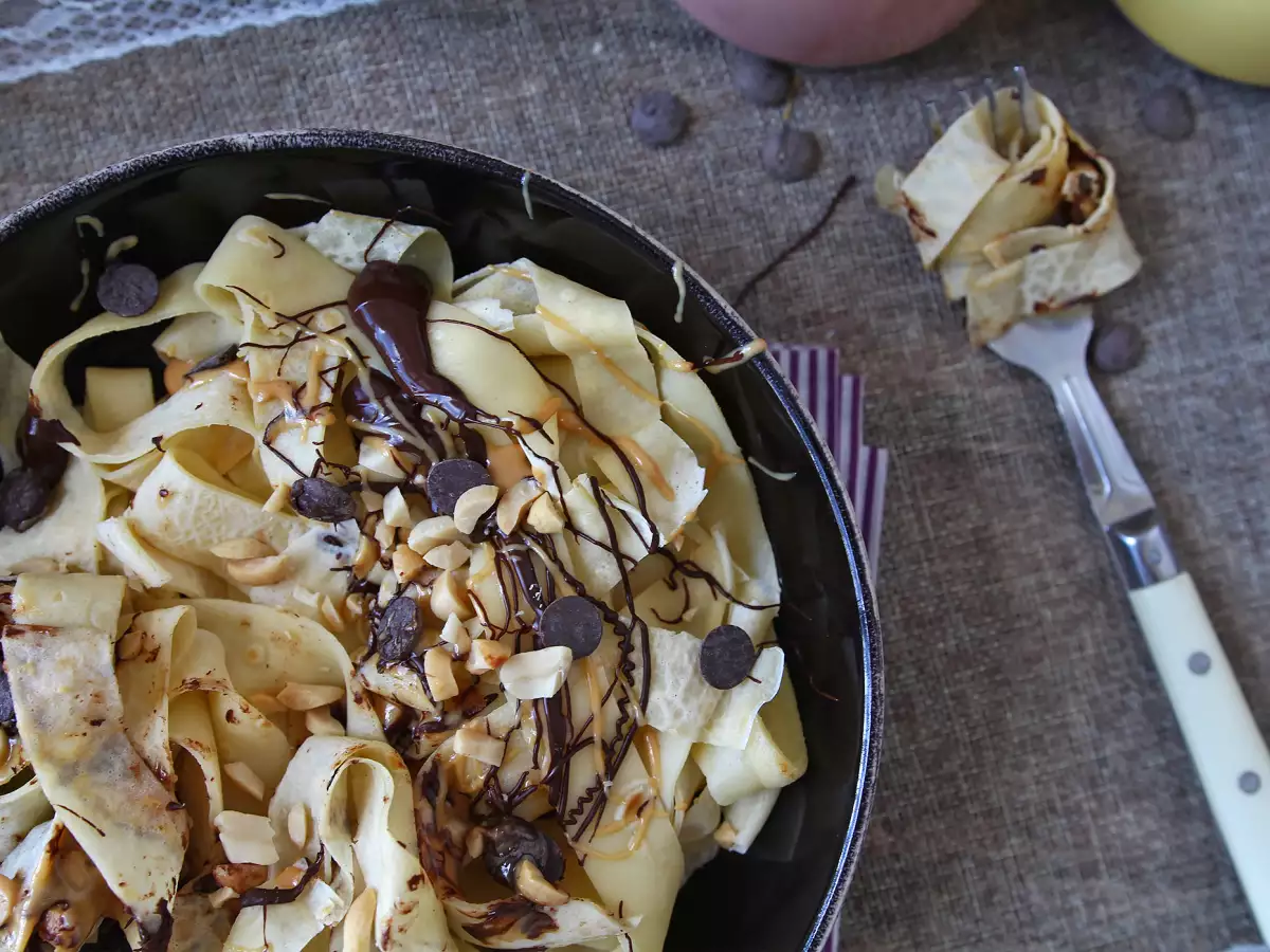 Tagliatelle van pannenkoeken met chocolade en pindakaas! - foto 5