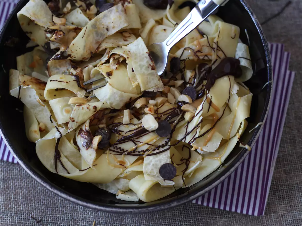 Tagliatelle van pannenkoeken met chocolade en pindakaas! - foto 7