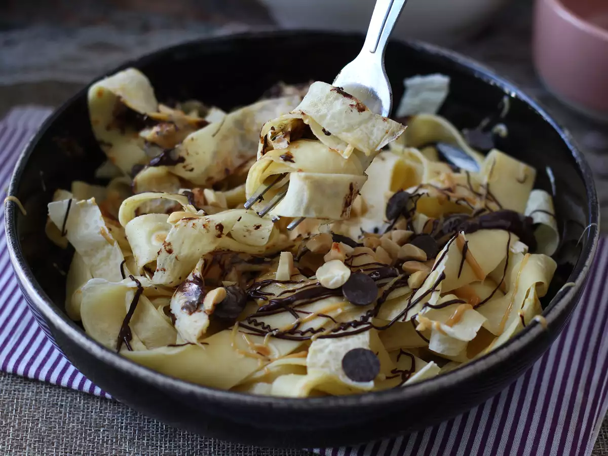 Tagliatelle van pannenkoeken met chocolade en pindakaas! - foto 9