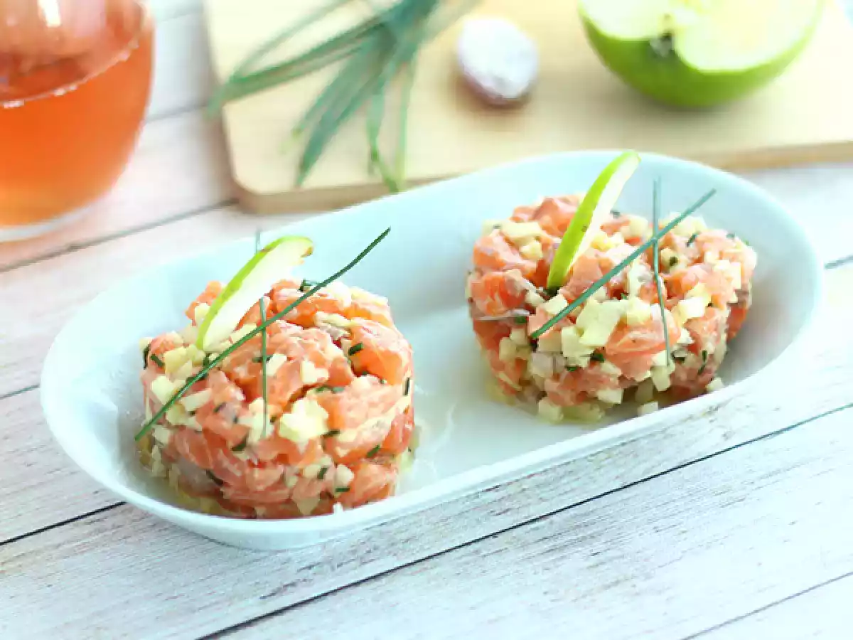 Tartaar van verse zalm en groene appel