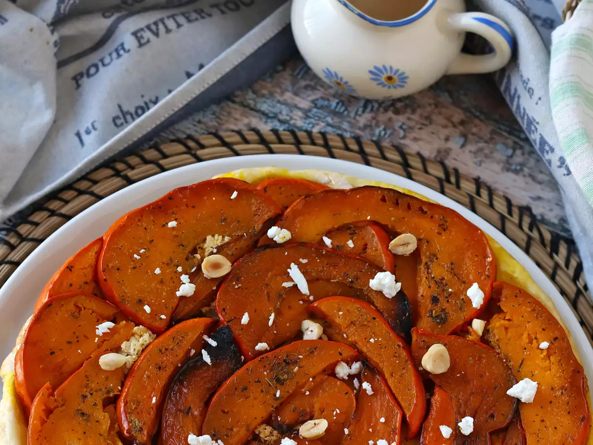 Tatin van kastanjepompoen met geitenkaas en honing - foto 7