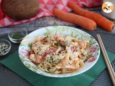 Thaise Pasta (kokosroomnoedels met garnalen en groenten)