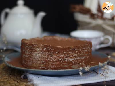 Tiramisu-achtige pannenkoekentaart met koffie en cacao - foto 2