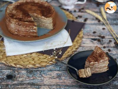 Tiramisu-achtige pannenkoekentaart met koffie en cacao - foto 4