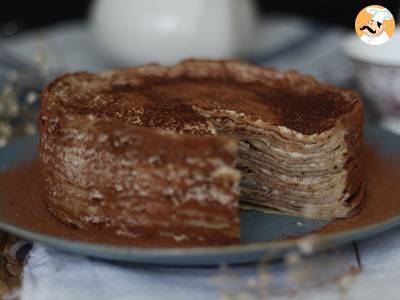 Tiramisu-achtige pannenkoekentaart met koffie en cacao - foto 5