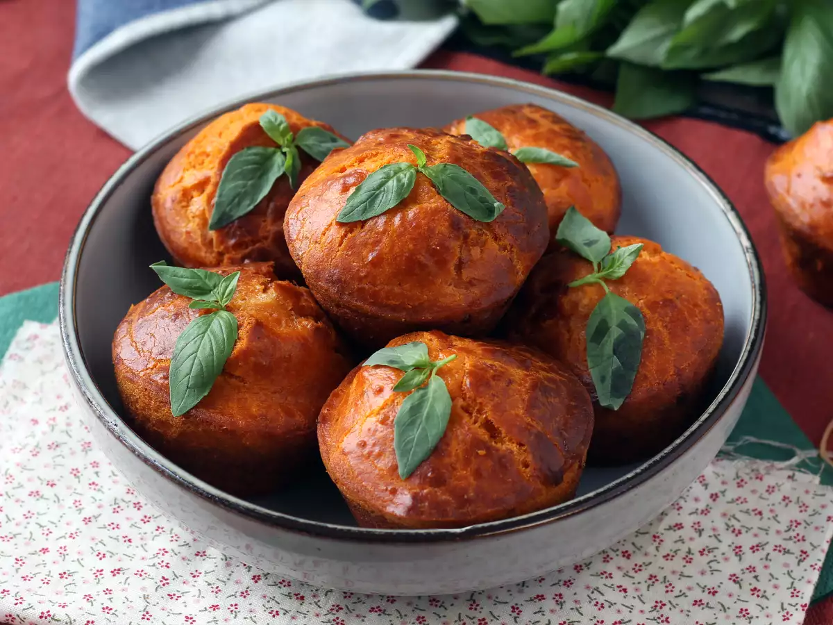 Tomatenmuffins met een smeuïg mozzarellahart