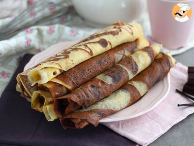 Vanille en chocolade gemarmerde flensjes