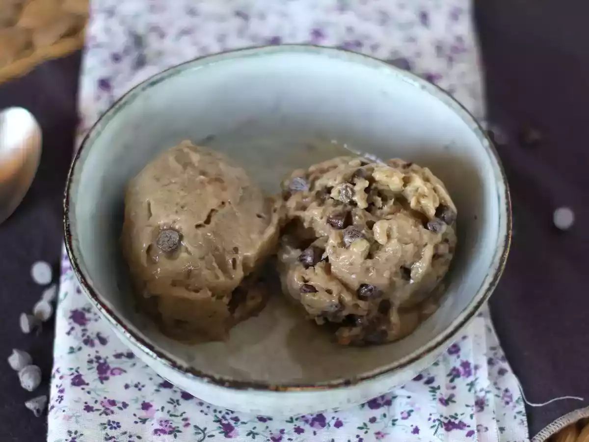 Vegan bananenijs supermakkelijk te maken koekjessmaak! Veganistisch koekjesdeeg - foto 2