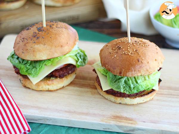 Vegetarische burger met rode bonen