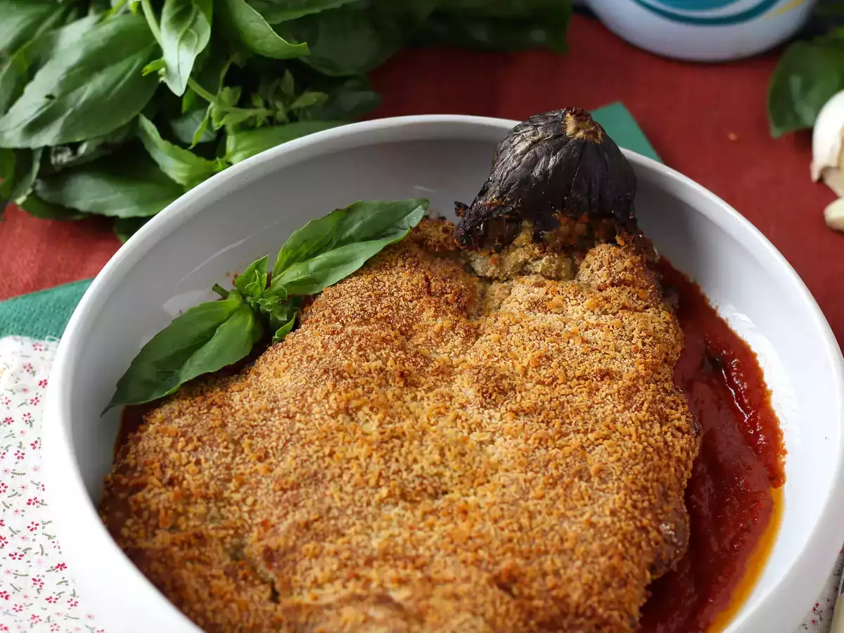 Vegetarische gepaneerde aubergine à la Milanese uit de Airfryer - foto 6