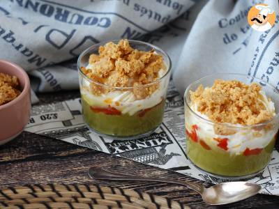 Vegetarische glaasjes: crème van erwtensoep, parmezaancrumble en mascarponecrème - foto 7