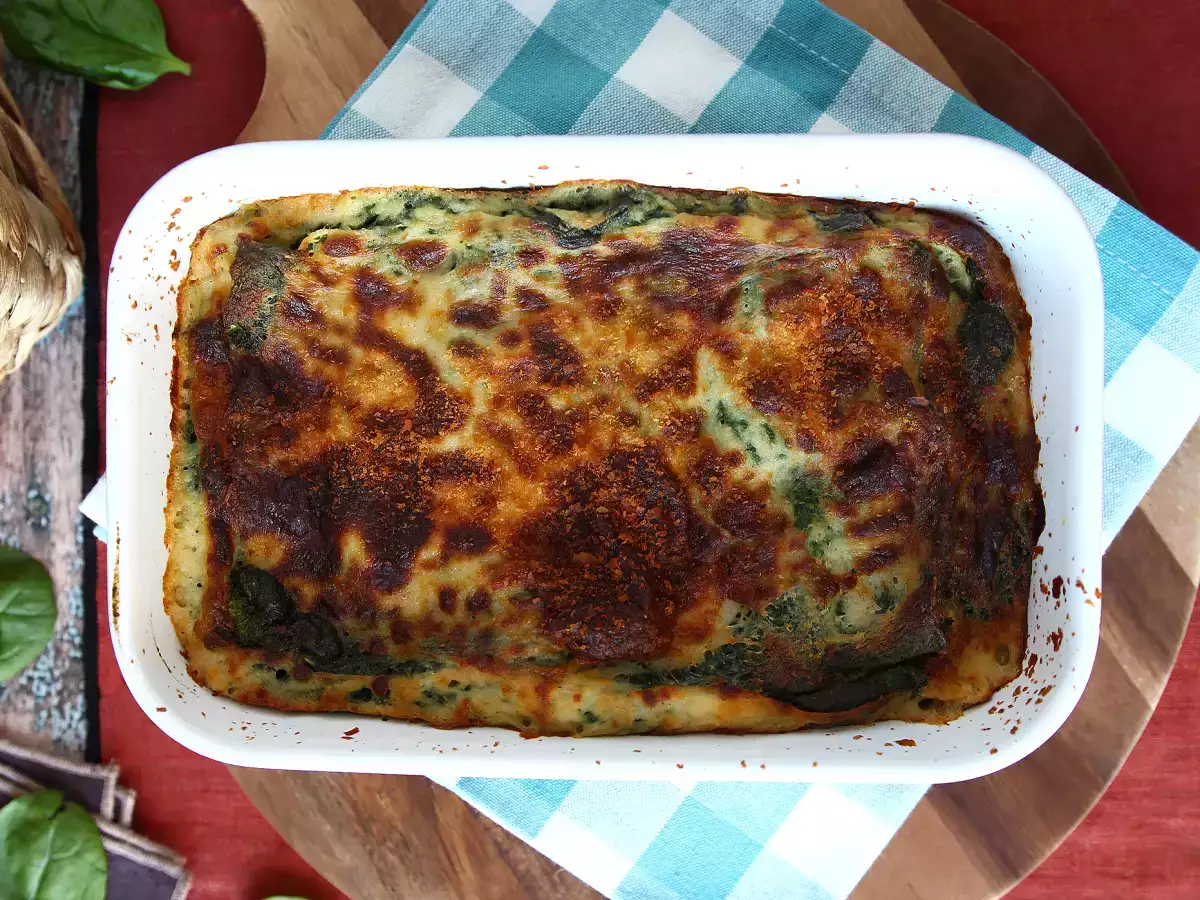 Vegetarische lasagne met spinazie en tofu uit de airfryer - foto 2