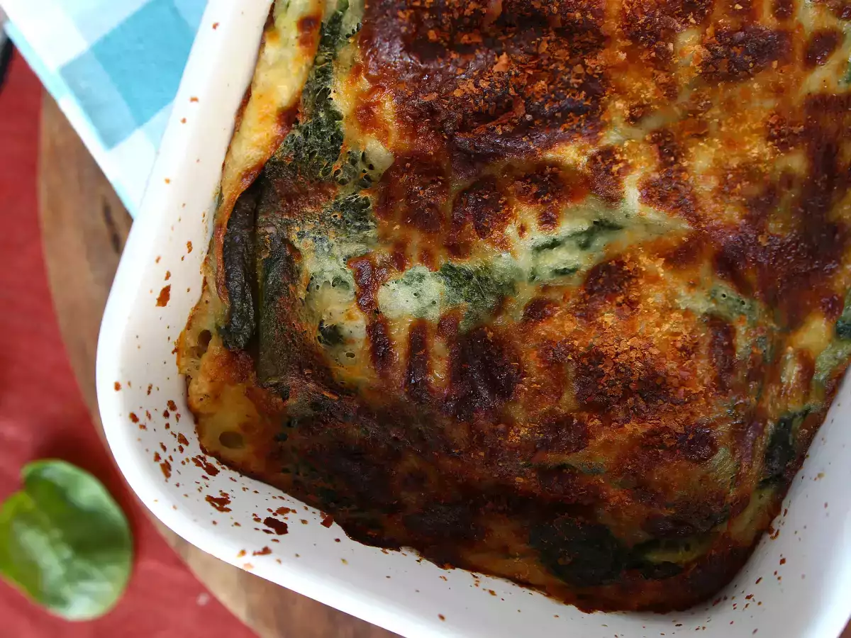 Vegetarische lasagne met spinazie en tofu uit de airfryer - foto 4