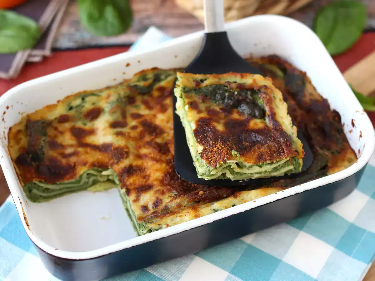 Vegetarische lasagne met spinazie en tofu uit de airfryer - foto 5