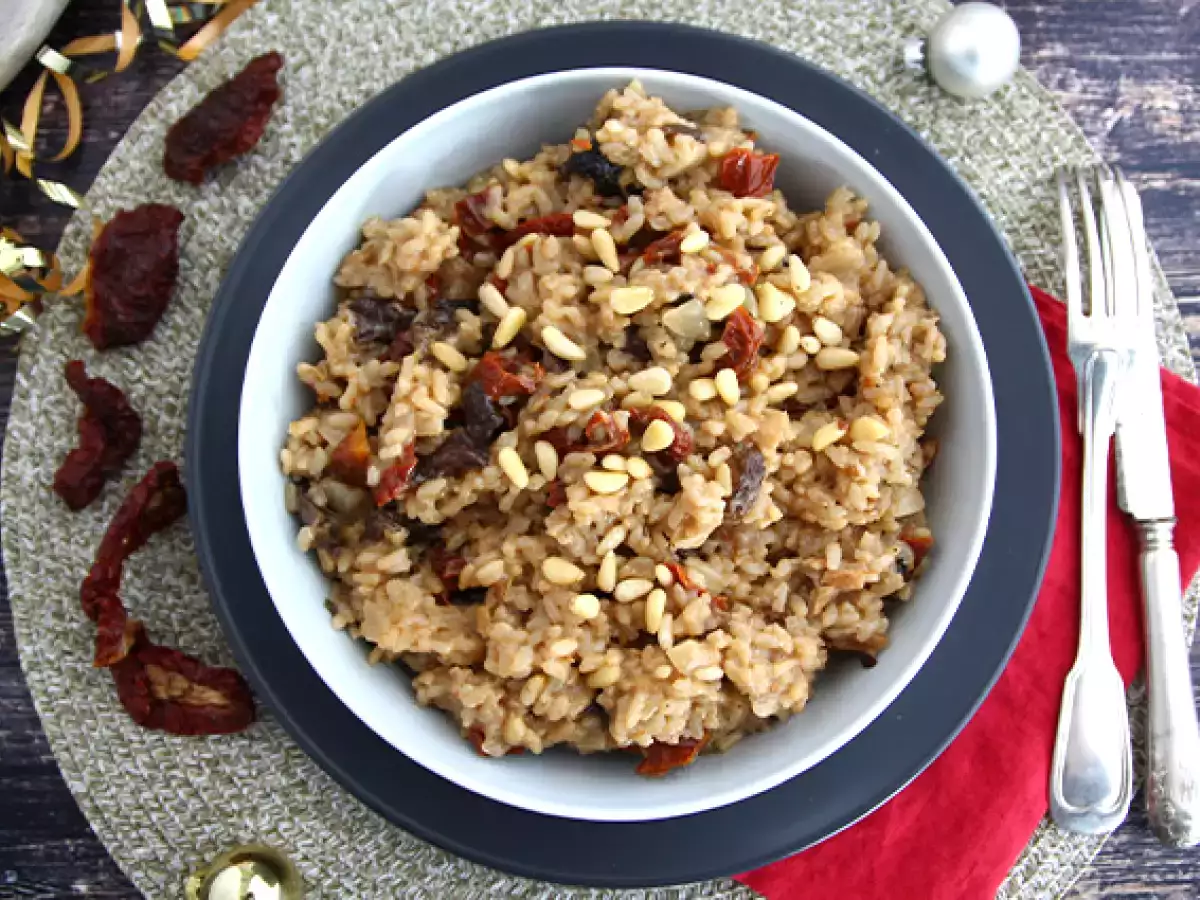 Vegetarische risotto met zongedroogde tomaten en champignons - foto 3
