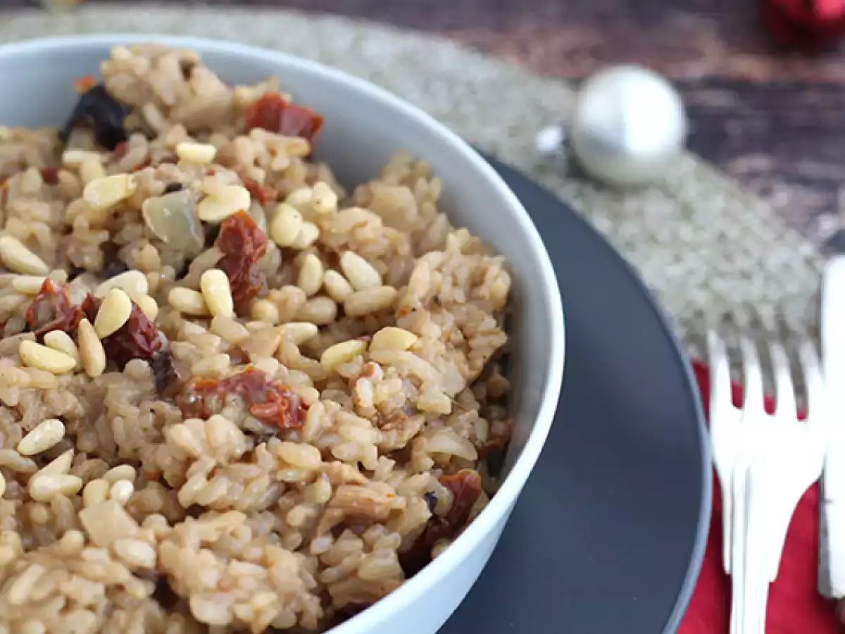 Vegetarische risotto met zongedroogde tomaten en champignons - foto 4