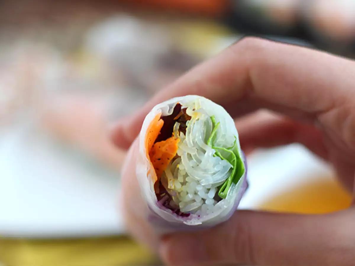 Vegetarische springrolls met rode kool en zoete aardappel - foto 5