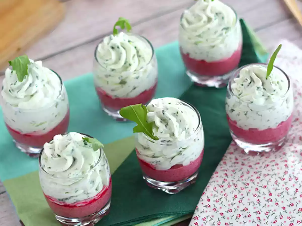 Verrines met mousse van rode biet en rucola - foto 3