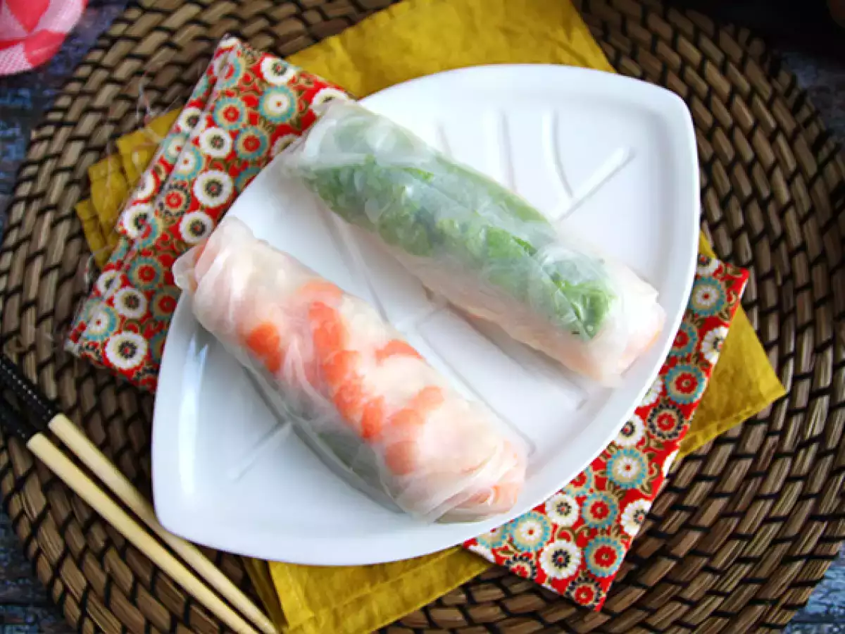 Verse springrolls met kip en garnalen