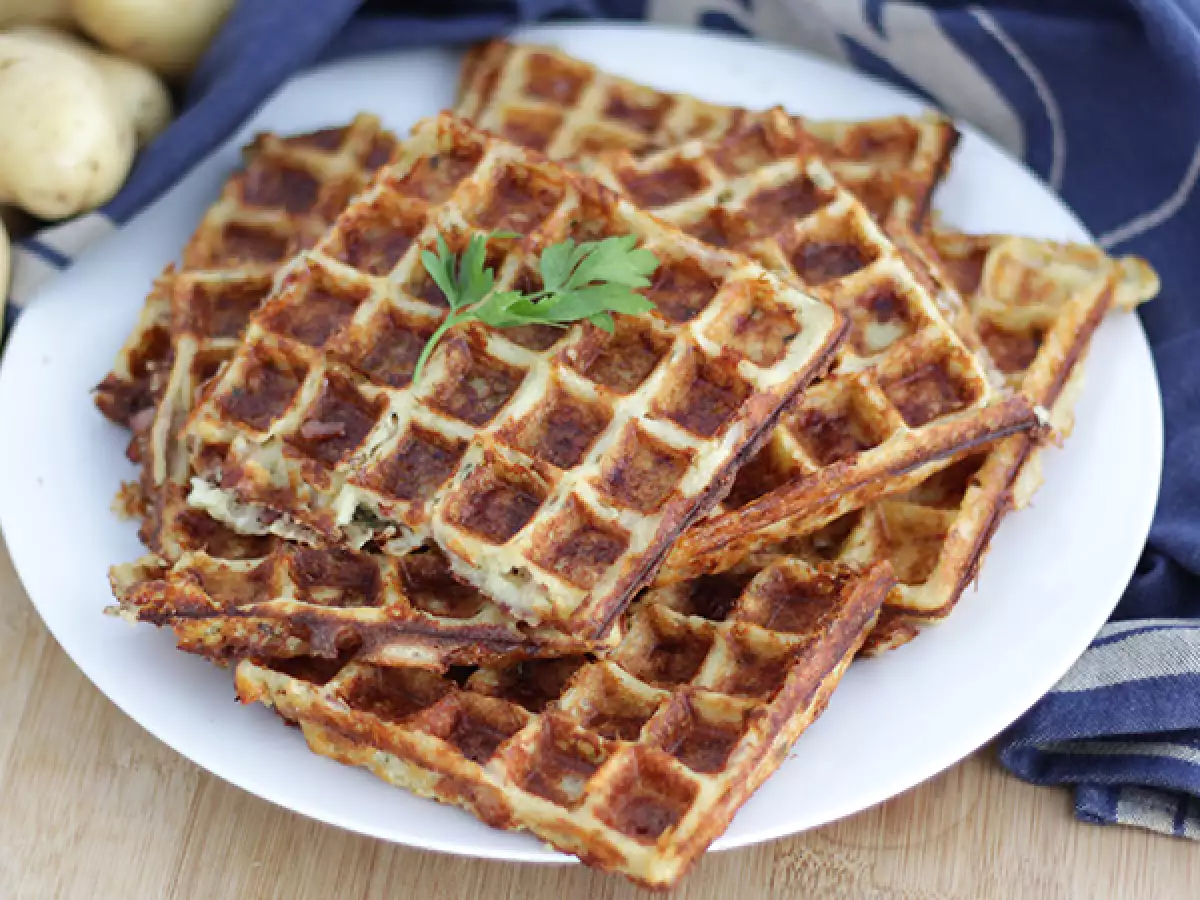 Wafels met bacon, Comté en aardappel - foto 3
